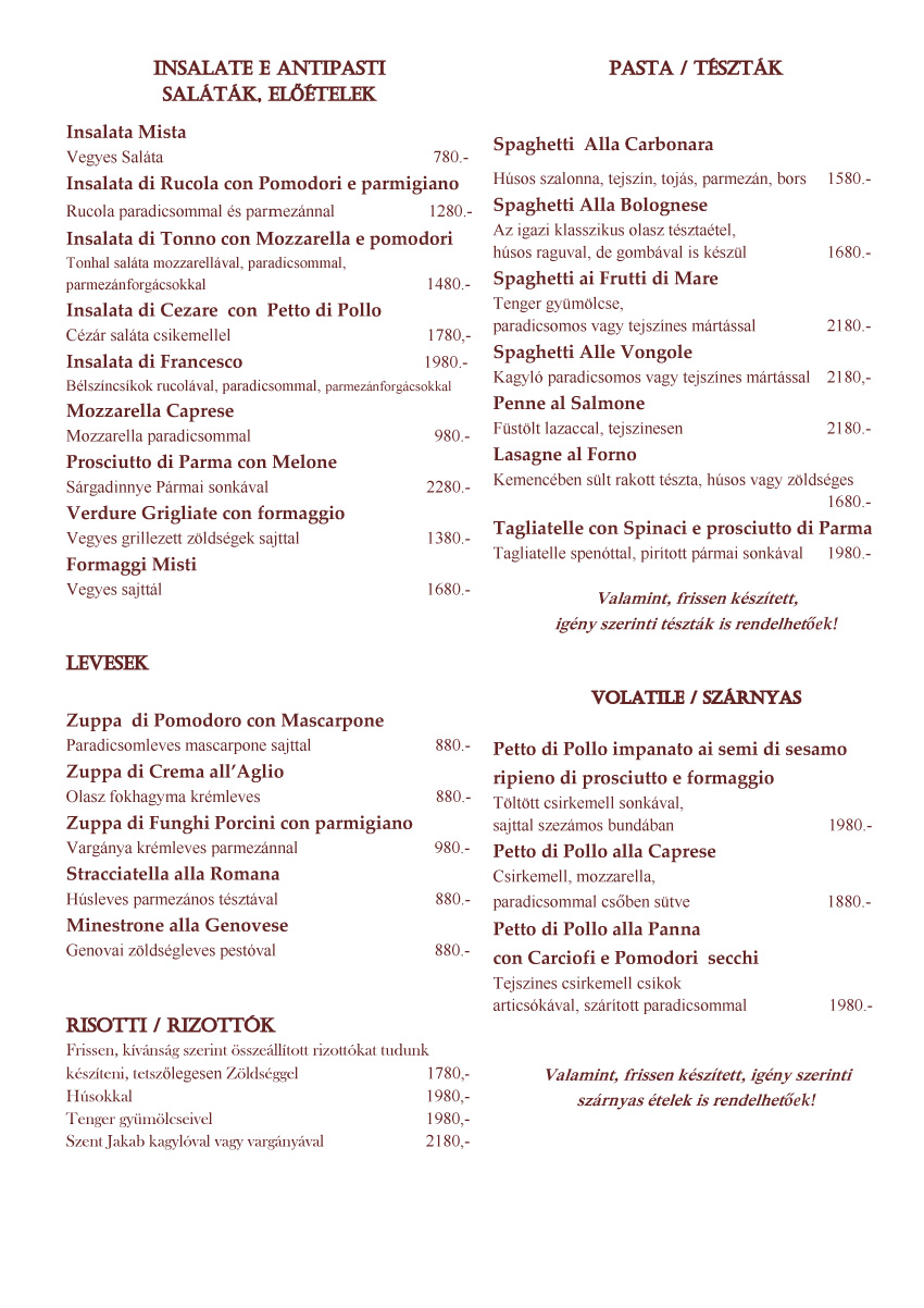 Cucina di Francesco �tlap 3. oldal